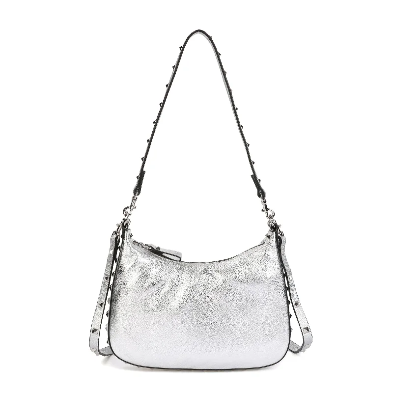 Full-Grain Studded Leather Shoulder/Messenger Bag