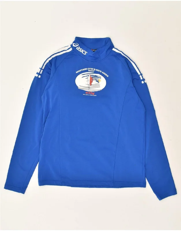 ASICS Mens Graphic Top Long Sleeve Medium Blue