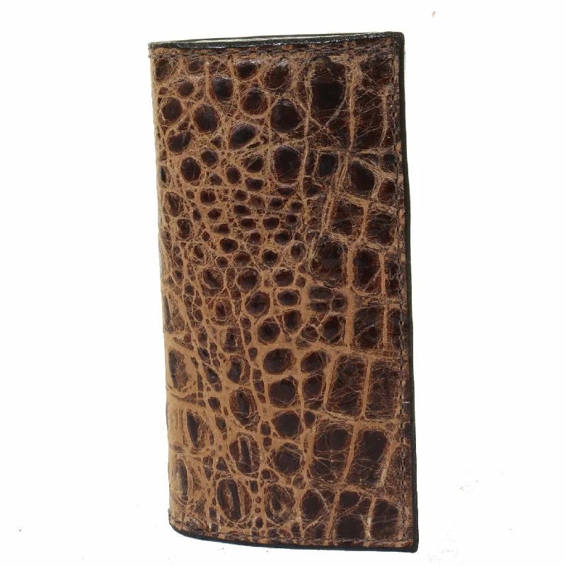 CB60 - Pecan Gator Print Checkbook Wallet