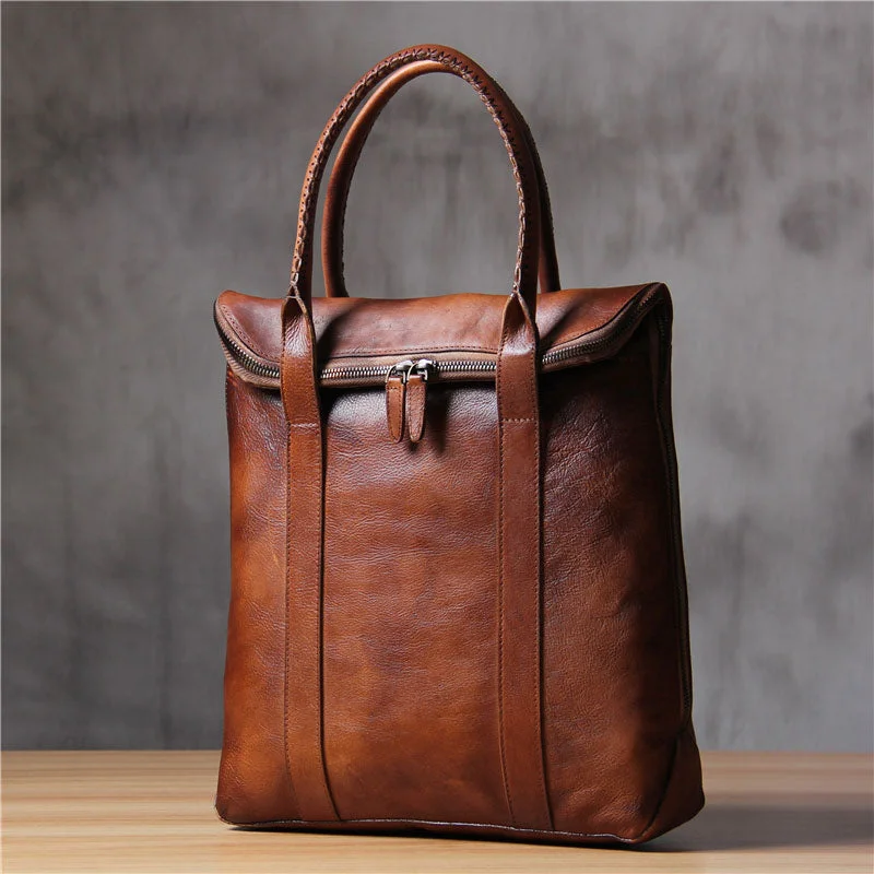 Mens Brown Gray Cool Handbag Handmade Genuine Leather Vintage Briefcase Work Bag Business Bag for men Mens Brown Gray Cool Handbag Handmade Genuine Leather Vintage Briefcase Work Bag Business Bag for men