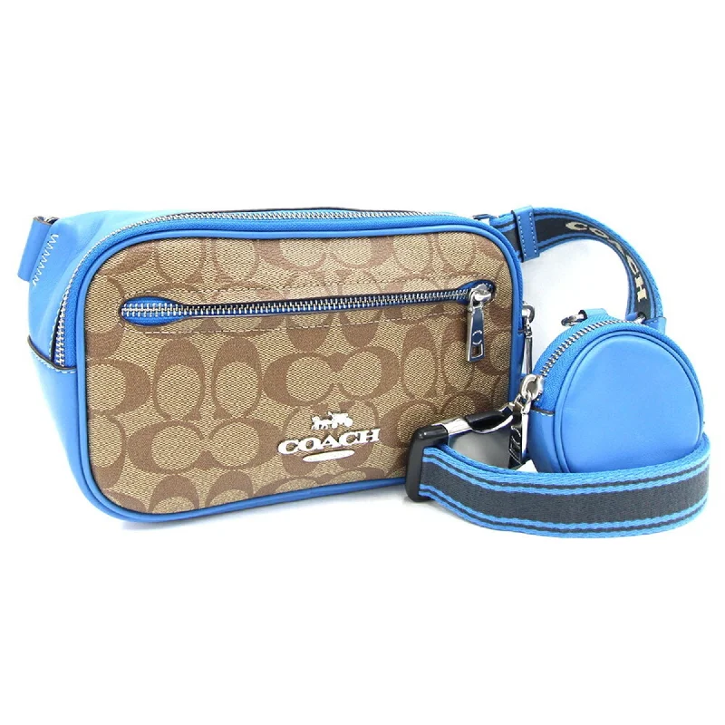 Coach blue Pvc Leather Shoulder Bag Sling Bag (Pre-Owned)