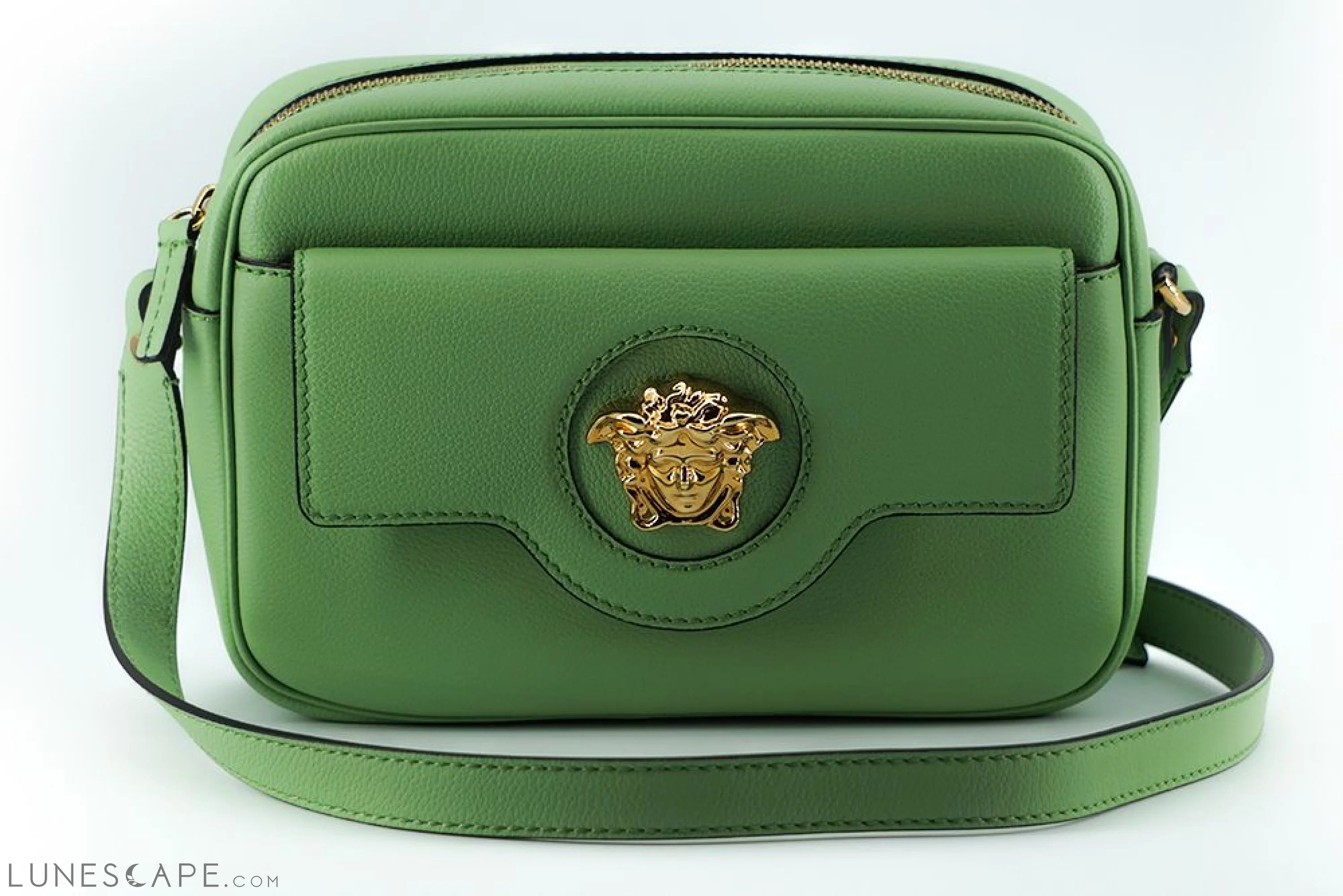 Versace Elegant Mint Green Leather Camera Case Bag