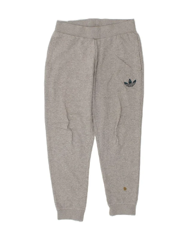 ADIDAS Mens Tracksuit Trousers Joggers Medium Grey Cotton