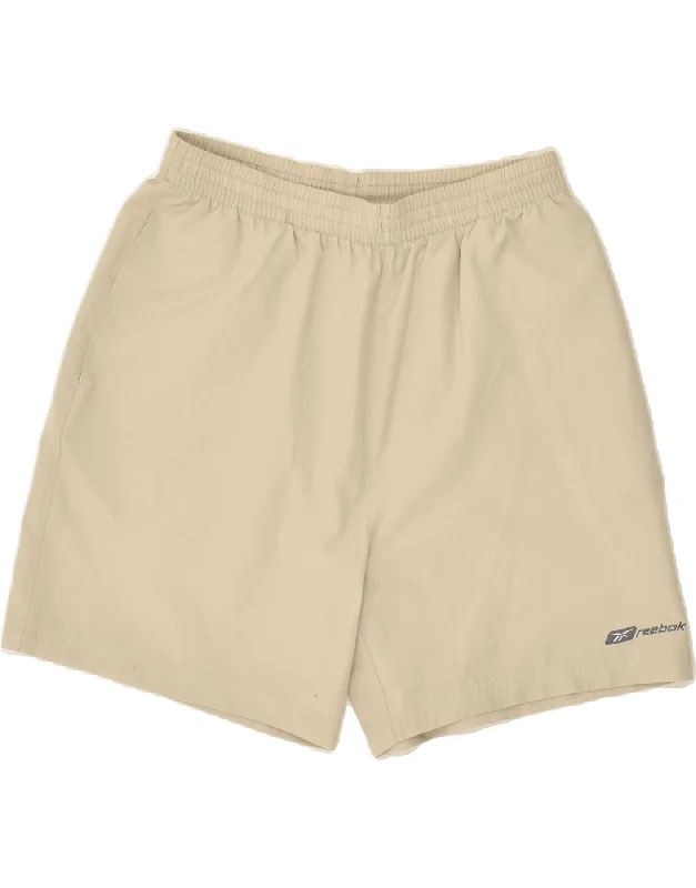 REEBOK Mens Graphic Sport Shorts Large Beige