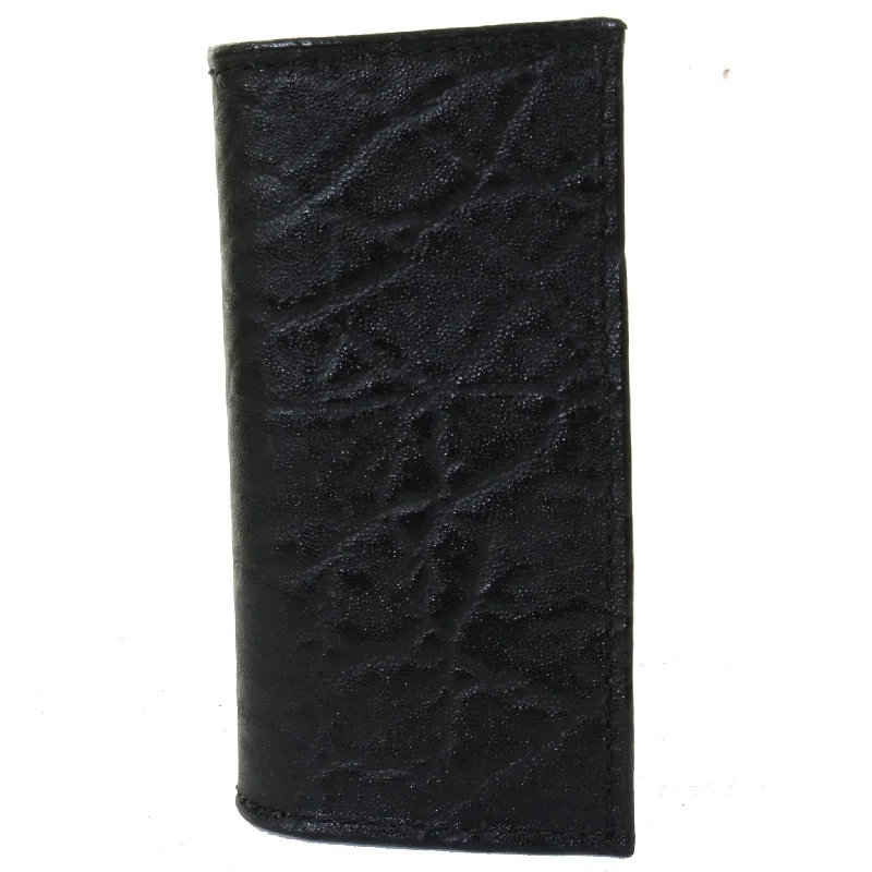 CB66 - Black Elephant Print Checkbook Wallet