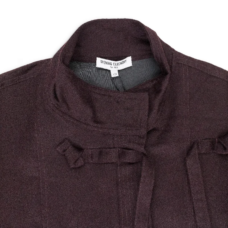 WOOL TIE KNOT BURGUNDY JACKET