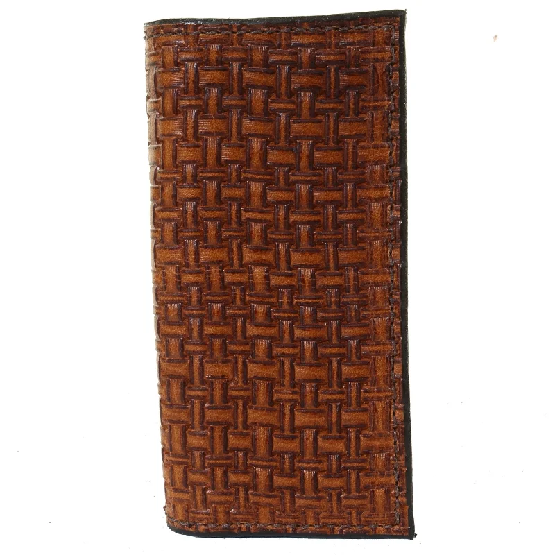 CB64 - Cognac Milano Weave Checkbook Wallet