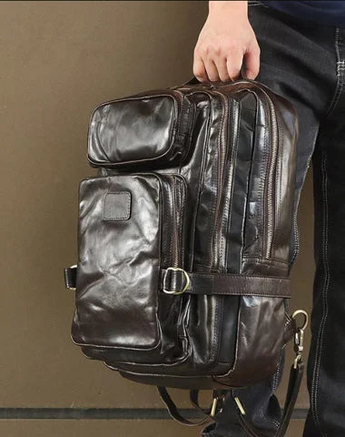 Cool Leather Mens 15 inches Computer Backpack Travel Backpacks Brown Weekender Bag Travel Bag for Men Cool Leather Mens 15 inches Computer Backpack Travel Backpacks Brown Weekender Bag Travel Bag for Men