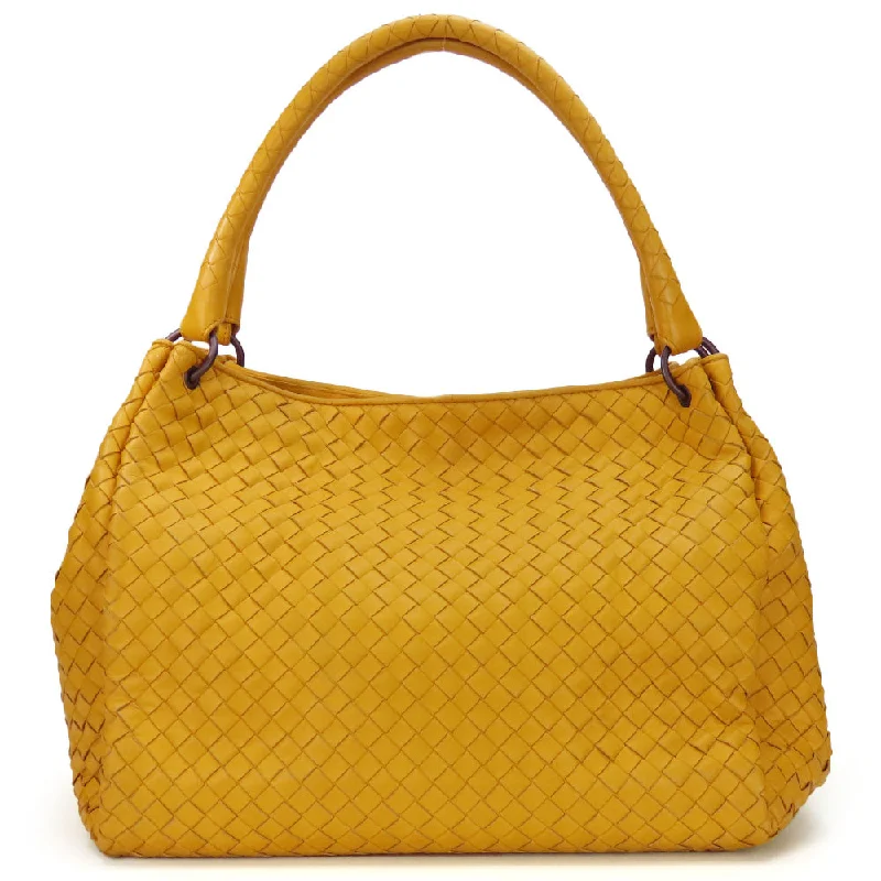 BOTTEGAVENETA Shoulder Bag Calfskin yellow INTRECCIATO Women Used Authentic
