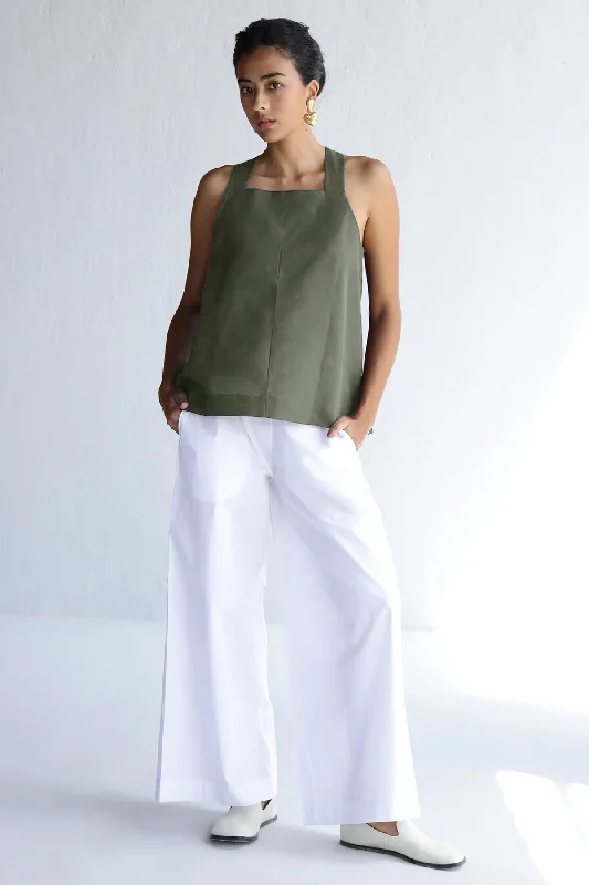 Leia Linen Top: Sage