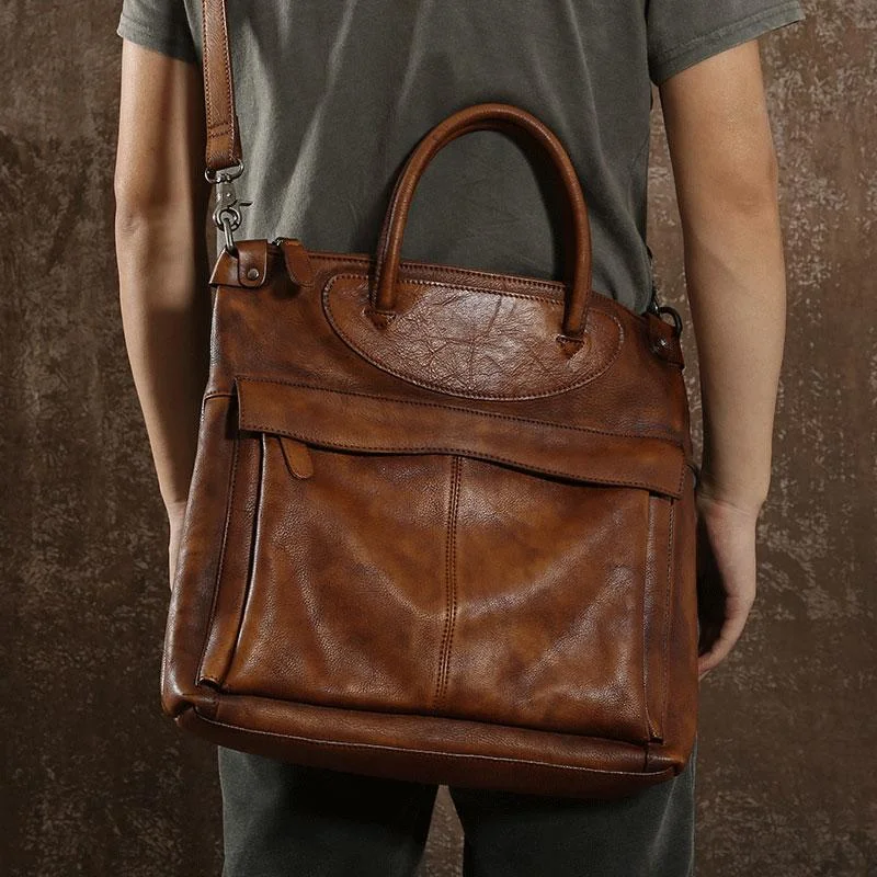 Handmade Leather Mens Cool Messenger Bag Briefcase Work Bag Business Bag Laptop Bag for men Handmade Leather Mens Cool Messenger Bag Briefcase Work Bag Business Bag Laptop Bag for men