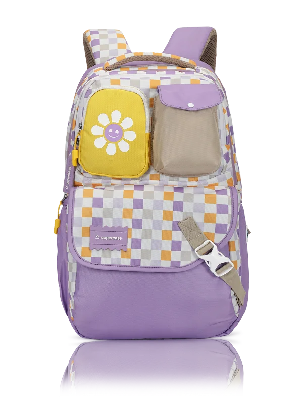 uppercase Luna 02 Double Compartments School Backpack for Girls 35L Purple