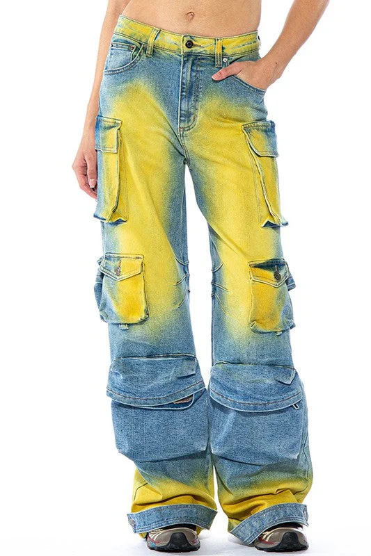Color Painted Cargo Jeans (C4)