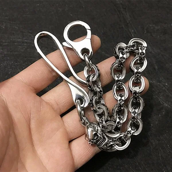 Solid Stainless Steel Cool Punk Rock Skull Wallet Chain Biker Trucker Wallet Chain Trucker Wallet Chain for Men Solid Stainless Steel Cool Punk Rock Skull Wallet Chain Biker Trucker Wallet Chain Trucker Wallet Chain for Men