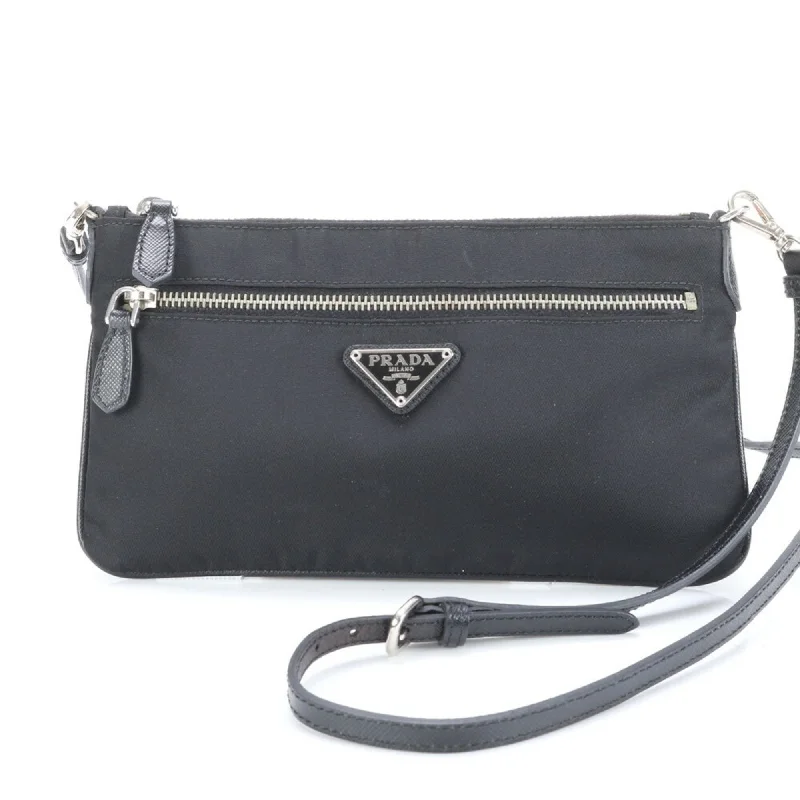 Prada Nylon Leather Shoulder Bag (Pre-Owned)