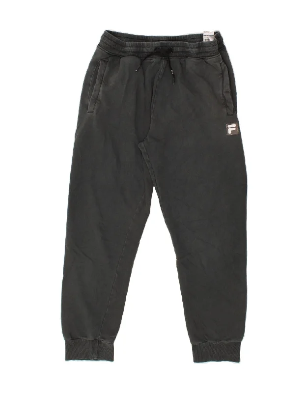 FILA Mens Tracksuit Trousers Joggers Medium Grey Cotton