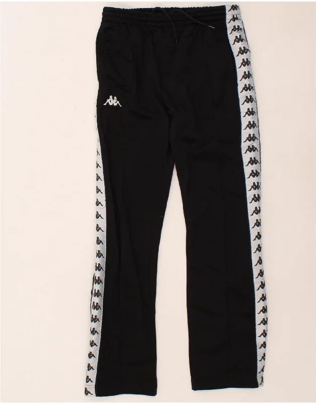 KAPPA Womens Graphic Tracksuit Trousers UK 6 XS  Black Polyester