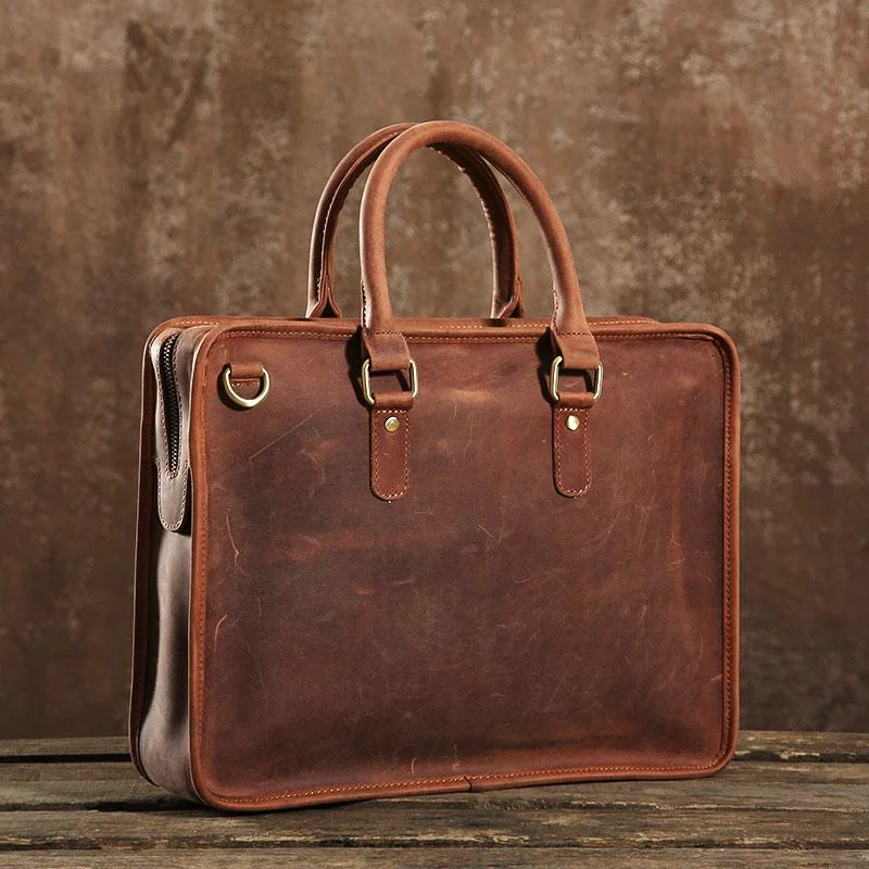 Handmade Leather Mens Cool Messenger Bag Briefcase Work Bag Business Bag Laptop Bag for men Handmade Leather Mens Cool Messenger Bag Briefcase Work Bag Business Bag Laptop Bag for men