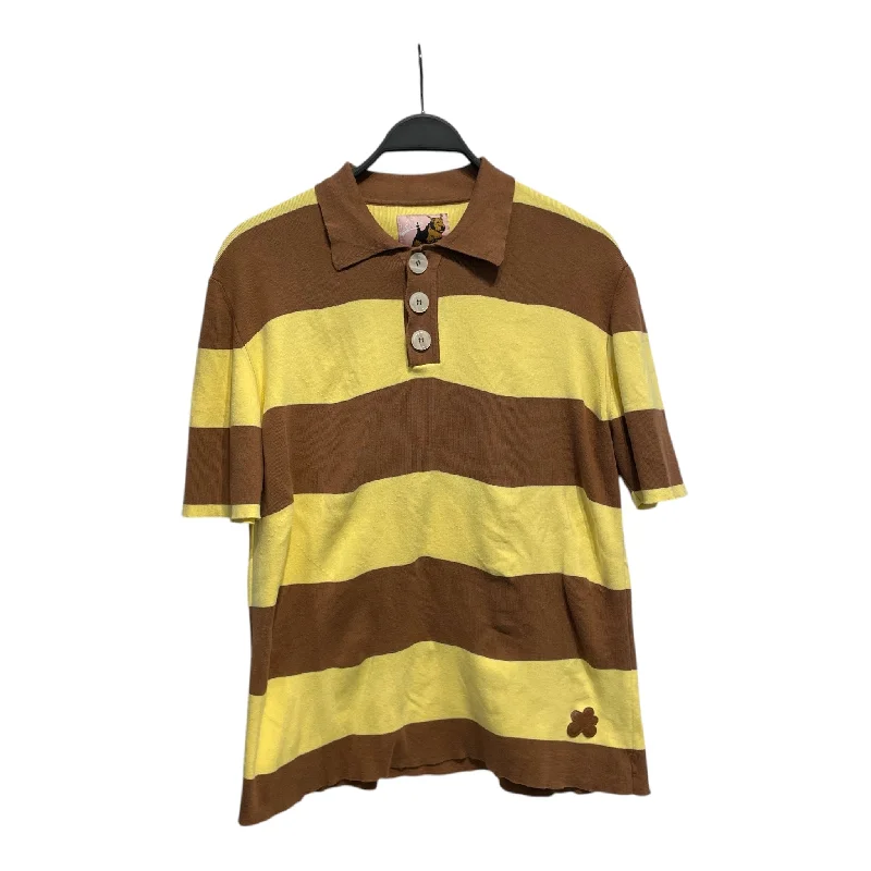 Golf Le Fleur/Polo Shirt/M/Cotton/BRW/Stripe/brown yellow striped polo