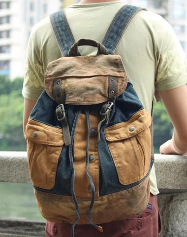 Fashion Denim Blue Mens Large Backpack Laptop Backpack Blue Jean Travel Backpacks For Men Fashion Denim Blue Mens Large Backpack Laptop Backpack Blue Jean Travel Backpacks For Men