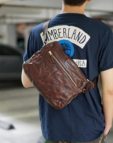 Handmade Black Wrinkled Leather Men Postman Bag Coffee Cool Courier Bag Messenger Bag One Shoulder Backpack For Men Handmade Black Wrinkled Leather Men Postman Bag Coffee Cool Courier Bag Messenger Bag One Shoulder Backpack For Men