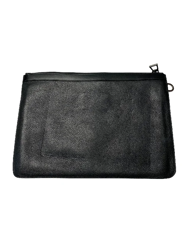 Jimmy Choo Derek Clutch Bag in Black Leather