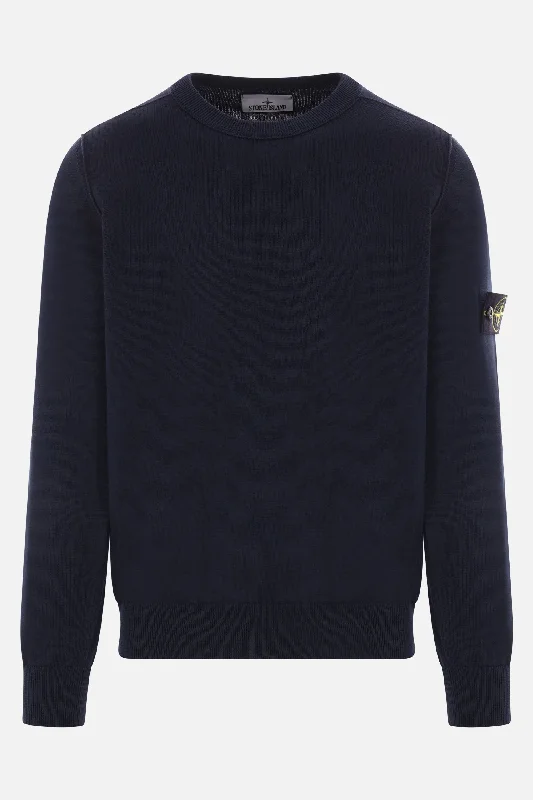 cotton sweater with logo badge