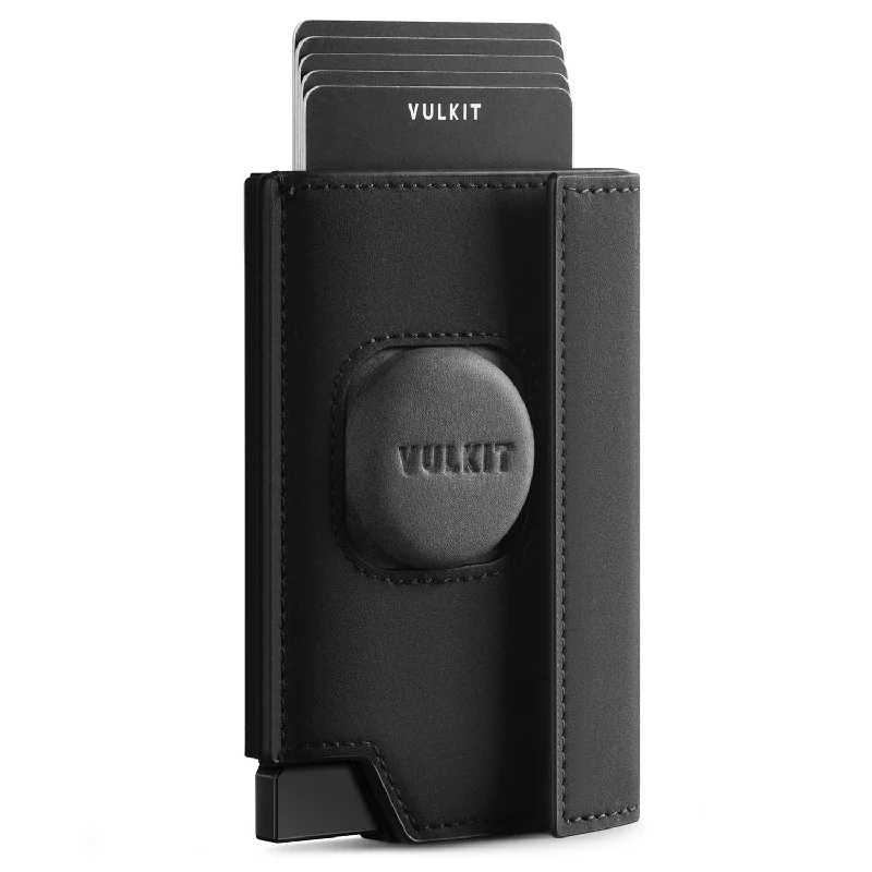 VC418 - Pop-Up Card Holder with Airtag Cover, RFID Blocking, ID Window and Coin Pocket, Magnetic Closure