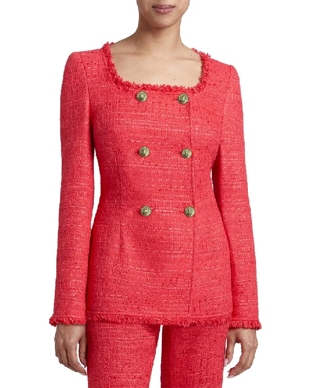 Santorelli   Elara Tweed Double-Breasted Jacket