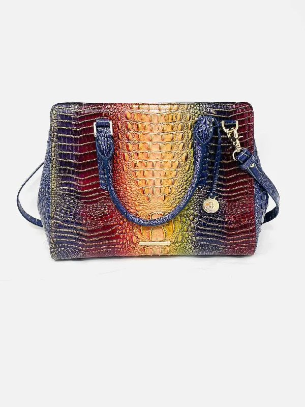 Brahmin Indigo/Multi Ombre Reptile W/ DUST BAG Designer Satchel