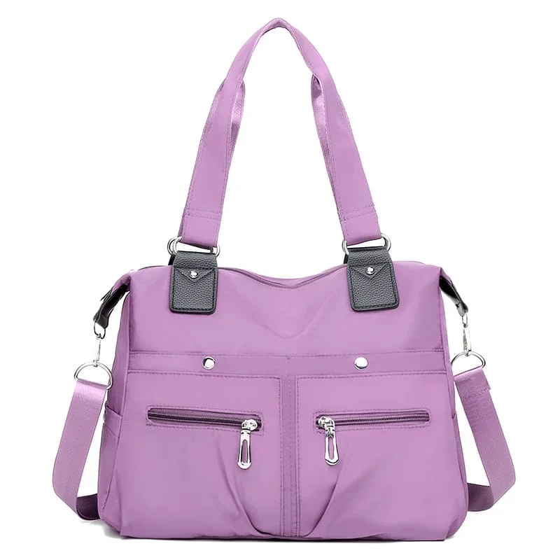 Women Oxford Handbag Nylon Large Capacity Ladies Commuter Canvas Bag B-57259