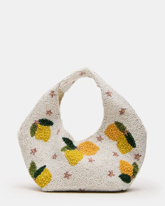 KINSLEY BEADED BAG LEMON
