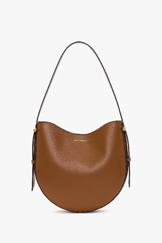 Medium Dia Hobo Bag In Tan Smooth Leather