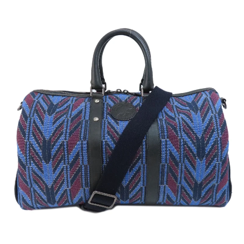 HUNTING WORLD Boston Duffel bag canvas blue logo Women Used Authentic