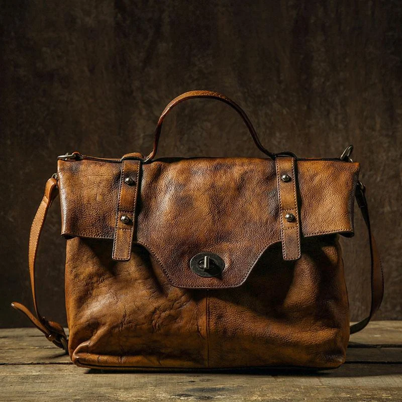 Handmade Leather Mens Cool Messenger Bag Briefcase Work Bag Business Bag Laptop Bag for men Handmade Leather Mens Cool Messenger Bag Briefcase Work Bag Business Bag Laptop Bag for men