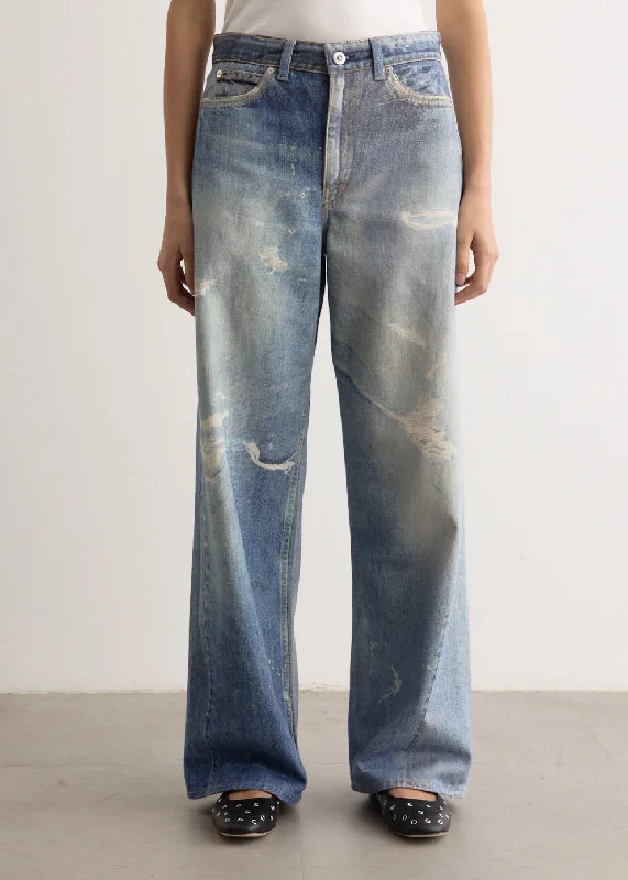 Full Cut Digital Print Denim Jeans