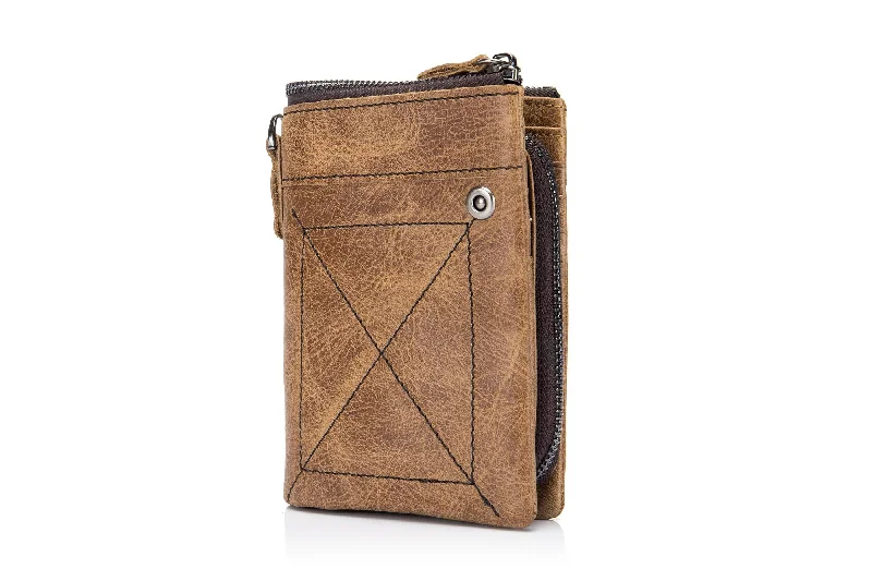 Bullcaptain Leather Rfid Blocking Men Wallet Hasp Biflod with A Zipper Detachable Coin Case - 013 Bullcaptain Leather Rfid Blocking Men Wallet Hasp Biflod with A Zipper Detachable Coin Case - 013