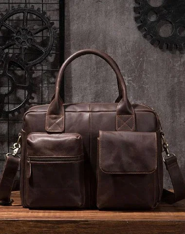 Cool Coffee Leather Mens Briefcase Work Handbag 15inch Laptop Bag Business Bag for Men Cool Coffee Leather Mens Briefcase Work Handbag 15inch Laptop Bag Business Bag for Men