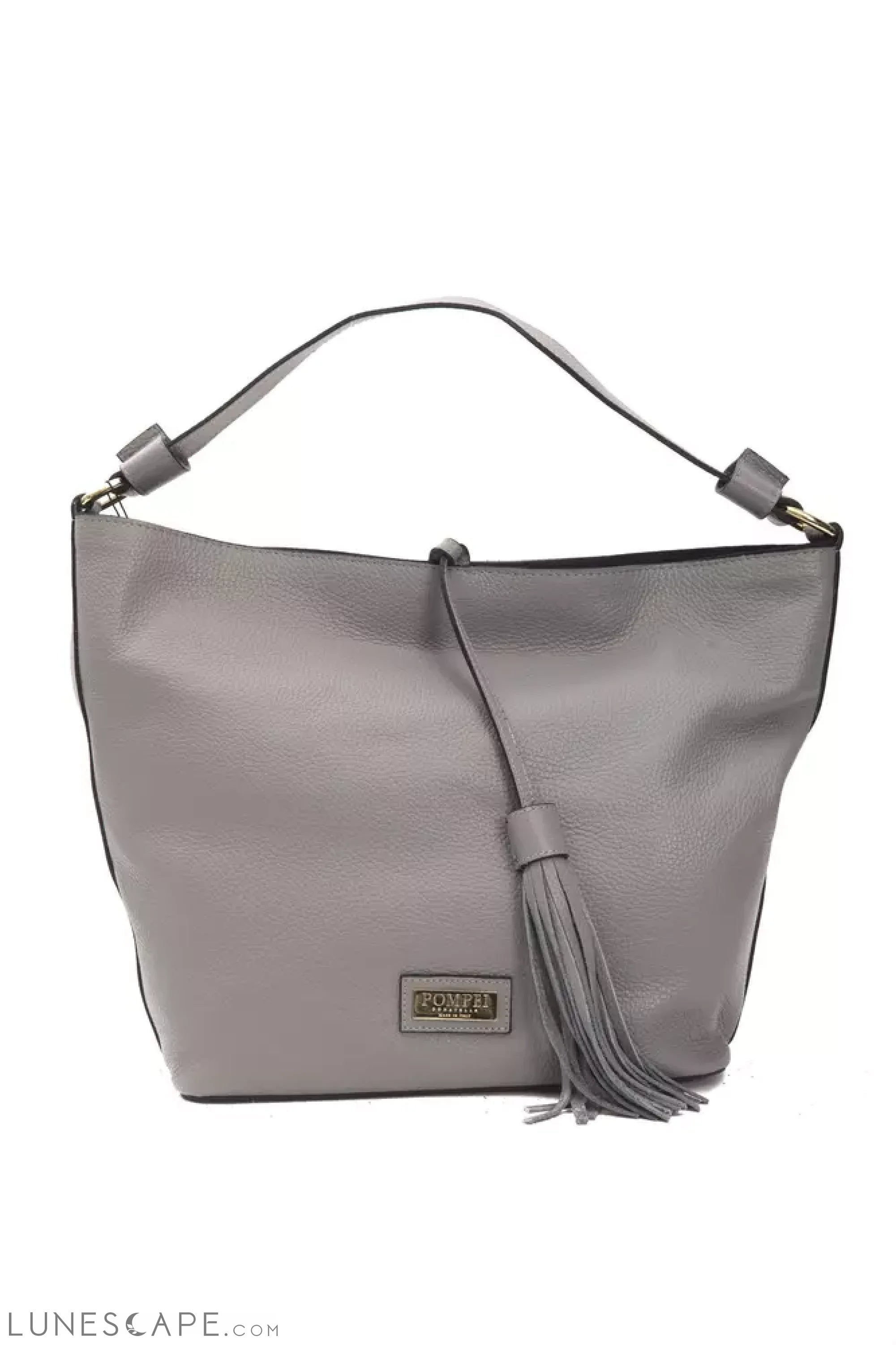 Pompei Donatella Gray Leather Women Shoulder Bag