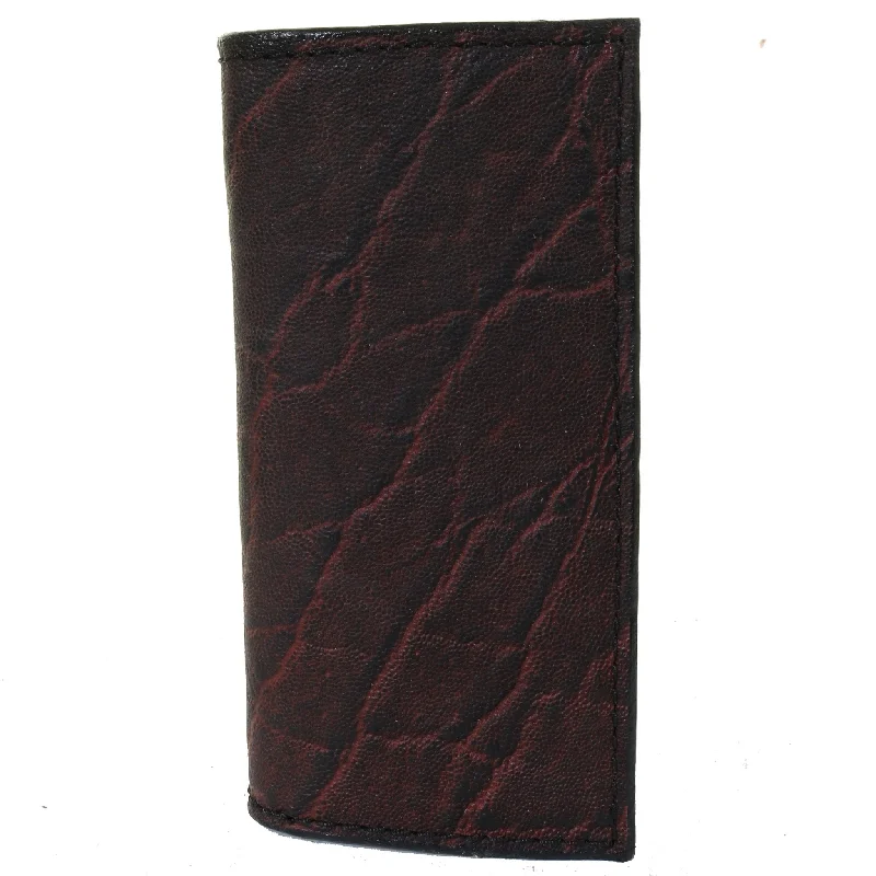 CB65 - Maroon Elephant Print Checkbook Wallet