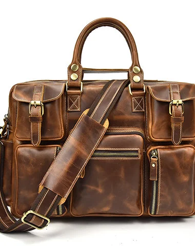 Genuine Leather Mens Vintage Brown Cool Weekender Bag Large Travel Bag Briefcase for men Genuine Leather Mens Vintage Brown Cool Weekender Bag Large Travel Bag Briefcase for men