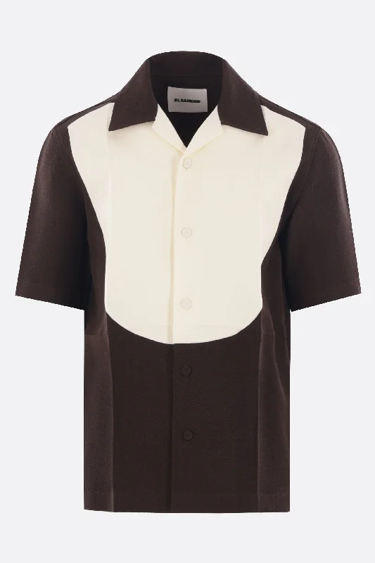 short-sleeve shirt in viscose and silk