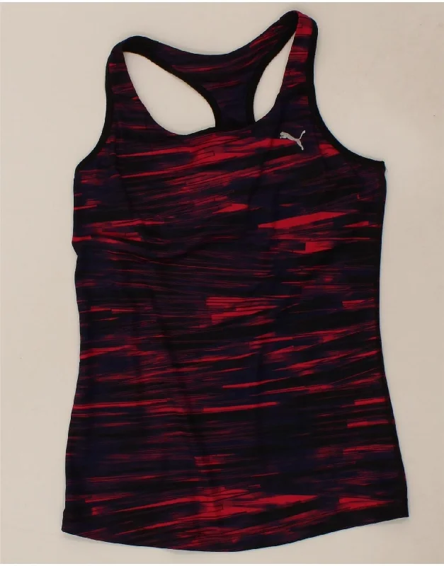 PUMA Womens Vest Top UK 10 Small Multicoloured Striped