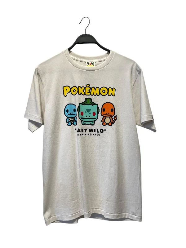 A BATHING APE/T-Shirt/M/Cotton/WHT/Graphic/Pokemon
