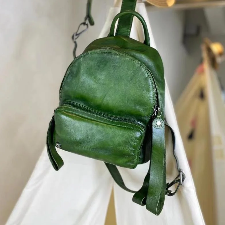 Small Ladies Leather Backpack Purse Rucksack Bags For Women