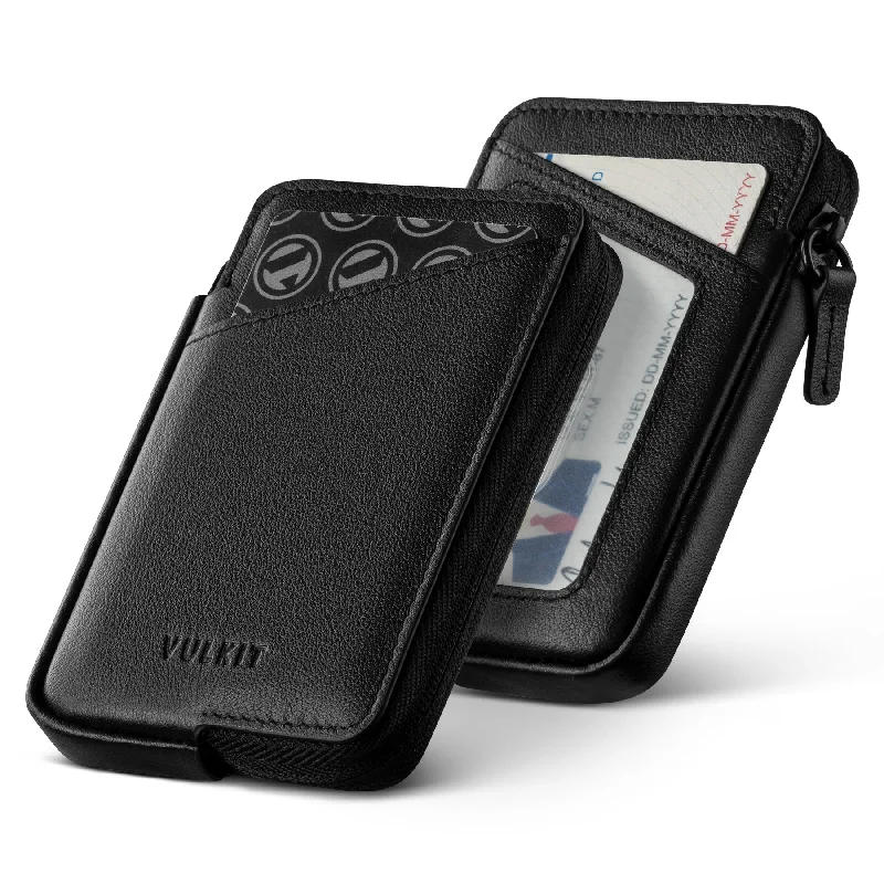 VW113P - Genuine Leather ,Slim RFID Blocking Card Holder Wallet, Holds 10+ Cards & Folded Cash VW113P - Genuine Leather ,Slim RFID Blocking Card Holder Wallet, Holds 10+ Cards & Folded Cash