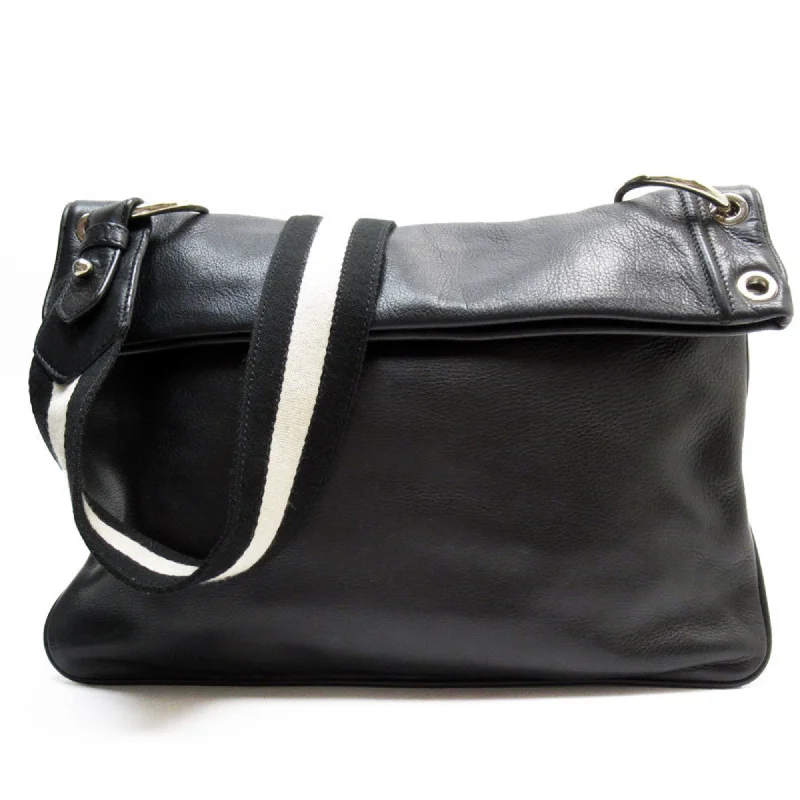 Bally    Leather Canvas Shoulder Bag (Pre-Owned)