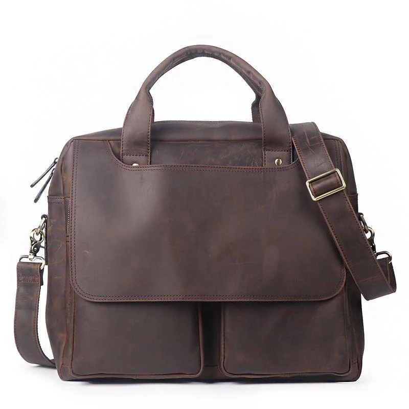 GENUINE LEATHER MENS COOL MESSENGER BAG BRIEFCASE WORK BAG BUSINESS BAG FOR MEN