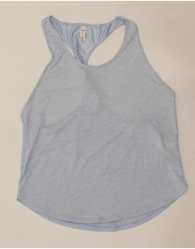 UNDER ARMOUR Womens Heat Gear Vest Top UK 12 Medium Blue Polyester