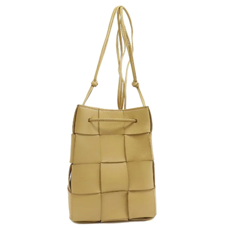 BOTTEGAVENETA Shoulder Bag Calfskin beige INTRECCIATO Women Used Authentic